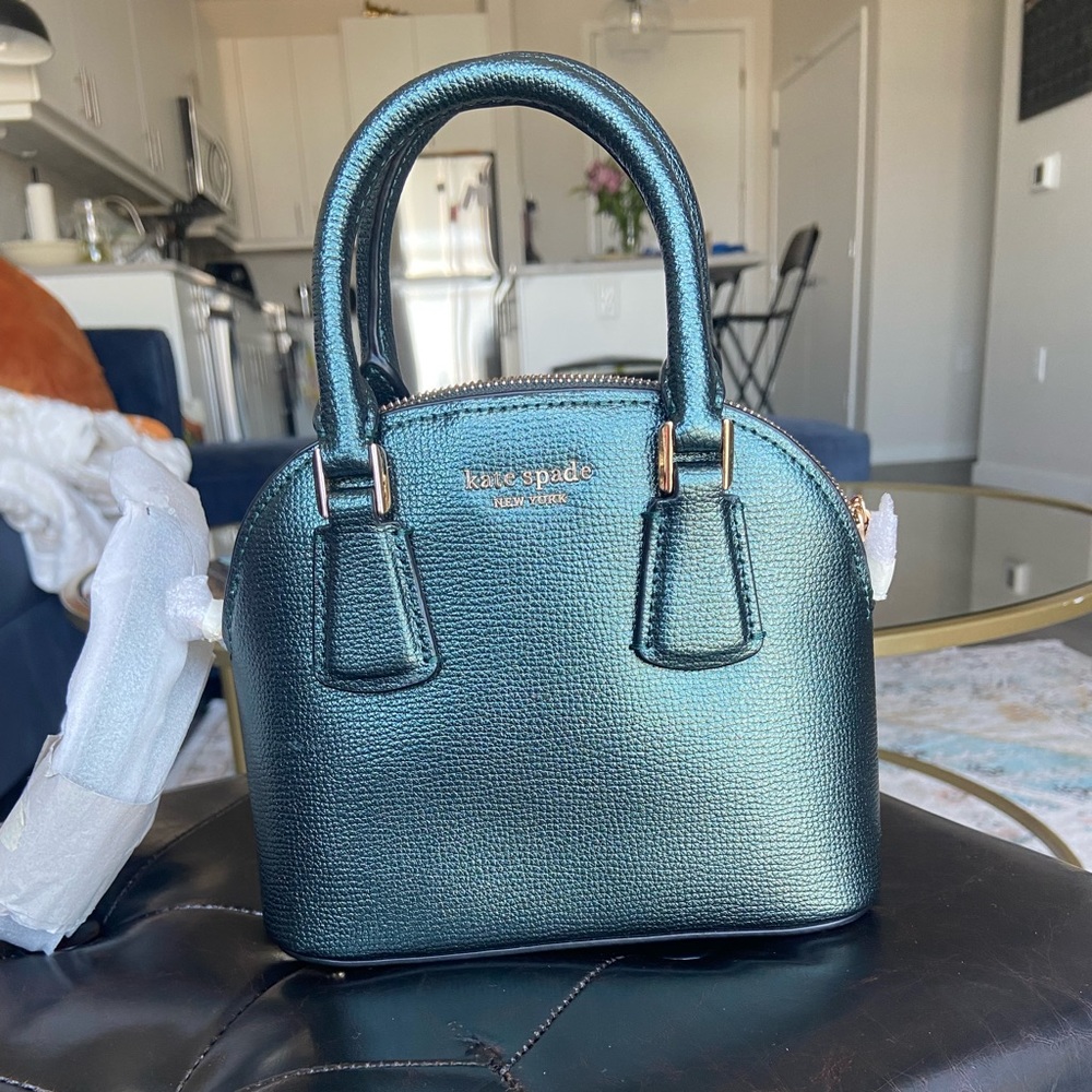 Evergreen metallic Kate Spade crossbody purse